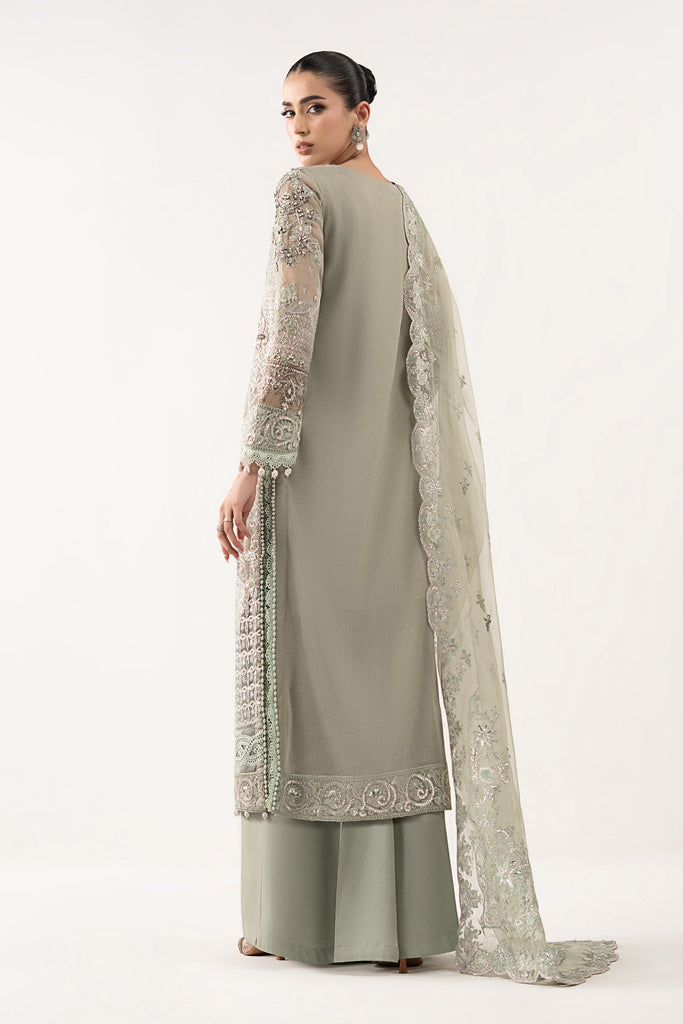 Embroidered Organza Suit for Women – Sea Green