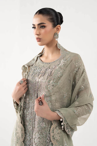 Embroidered Organza Suit for Women – Sea Green