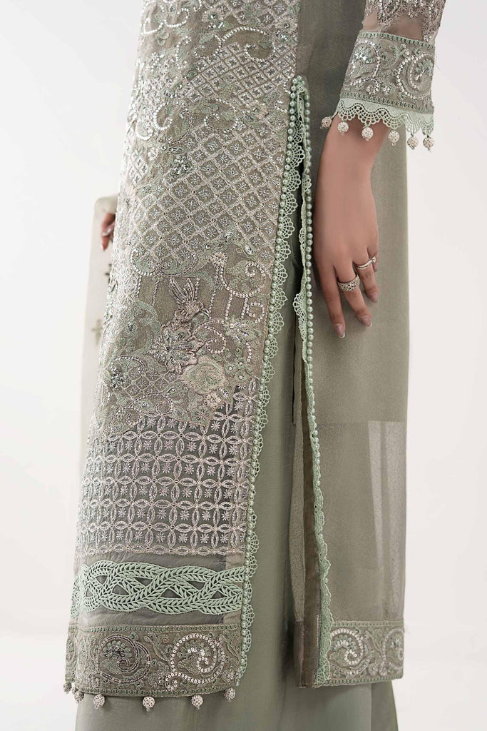 Embroidered Organza Suit for Women – Sea Green