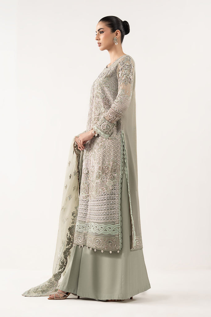 Embroidered Organza Suit for Women – Sea Green