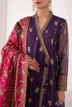 Load image into Gallery viewer, 3 Piece Embroidered Zari Net Angrakha Suit – Purple
