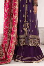 Load image into Gallery viewer, 3 Piece Embroidered Zari Net Angrakha Suit – Purple