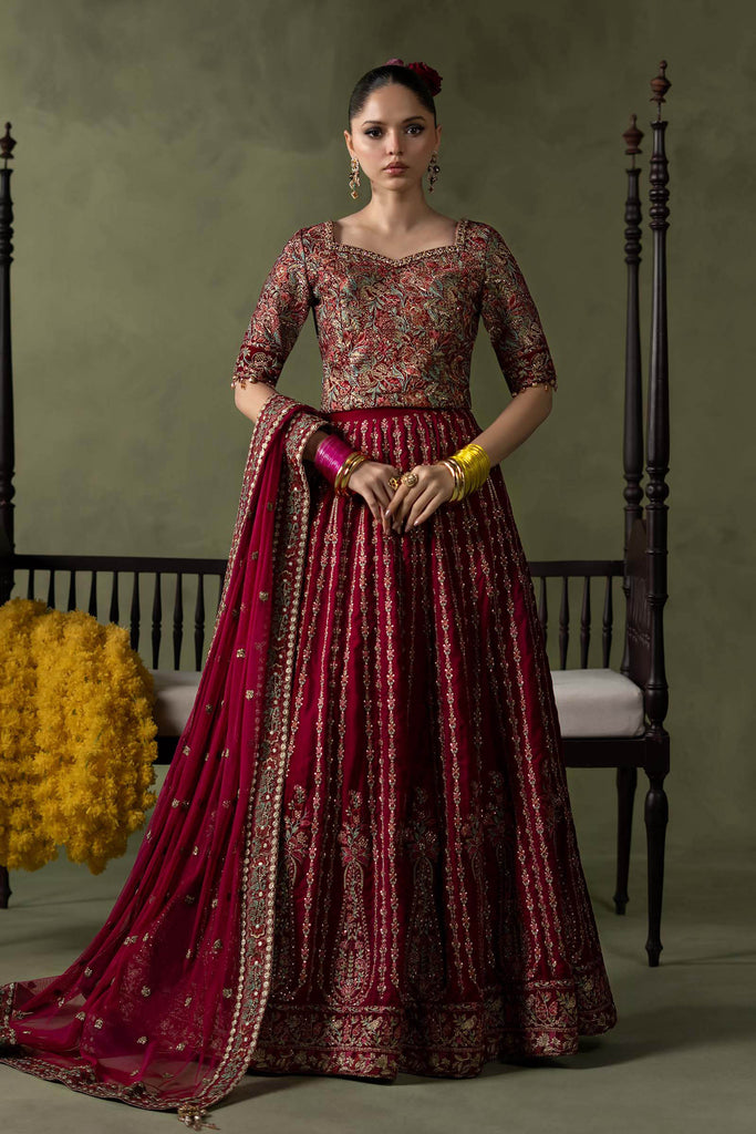 Pink Velvet Embroidered Lehenga Suit – 3 Piece