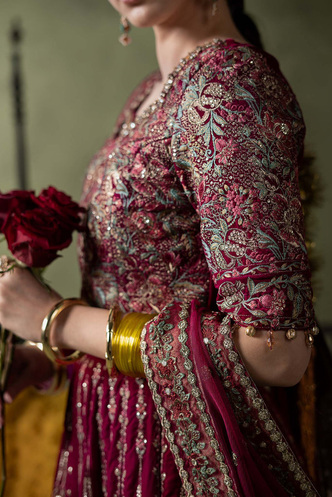Pink Velvet Embroidered Lehenga Suit – 3 Piece