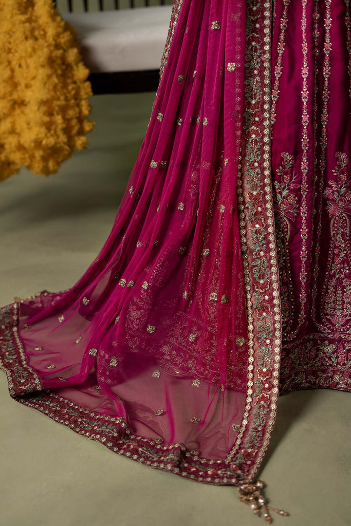 Pink Velvet Embroidered Lehenga Suit – 3 Piece