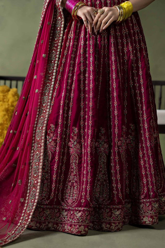 Pink Velvet Embroidered Lehenga Suit – 3 Piece
