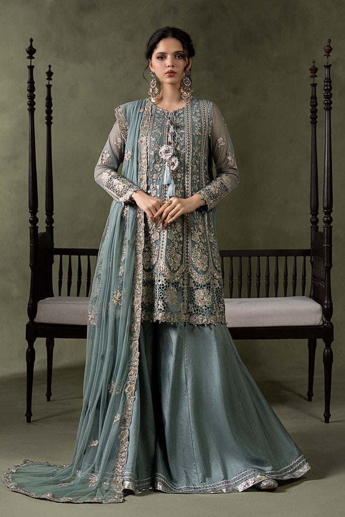 Sea Green Embroidered Net Suit – 3 Piece