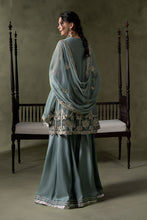 Load image into Gallery viewer, Sea Green Embroidered Net Suit – 3 Piece