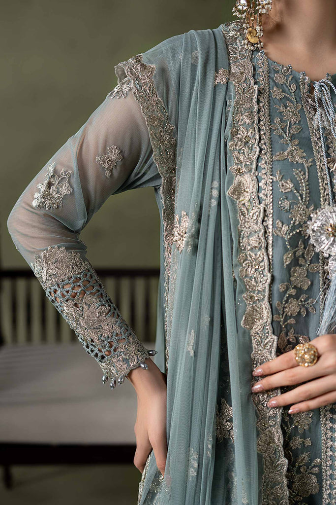 Sea Green Embroidered Net Suit – 3 Piece