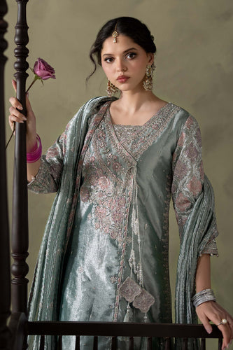 Light Blue Zari Tissue Embroidered Suit – 3 Piece