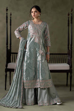 Load image into Gallery viewer, Light Blue Zari Tissue Embroidered Suit – 3 Piece