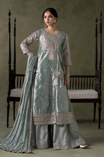 Light Blue Zari Tissue Embroidered Suit – 3 Piece