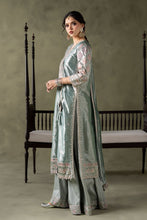 Load image into Gallery viewer, Light Blue Zari Tissue Embroidered Suit – 3 Piece