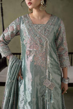 Load image into Gallery viewer, Light Blue Zari Tissue Embroidered Suit – 3 Piece