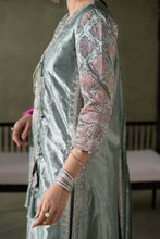 Load image into Gallery viewer, Light Blue Zari Tissue Embroidered Suit – 3 Piece
