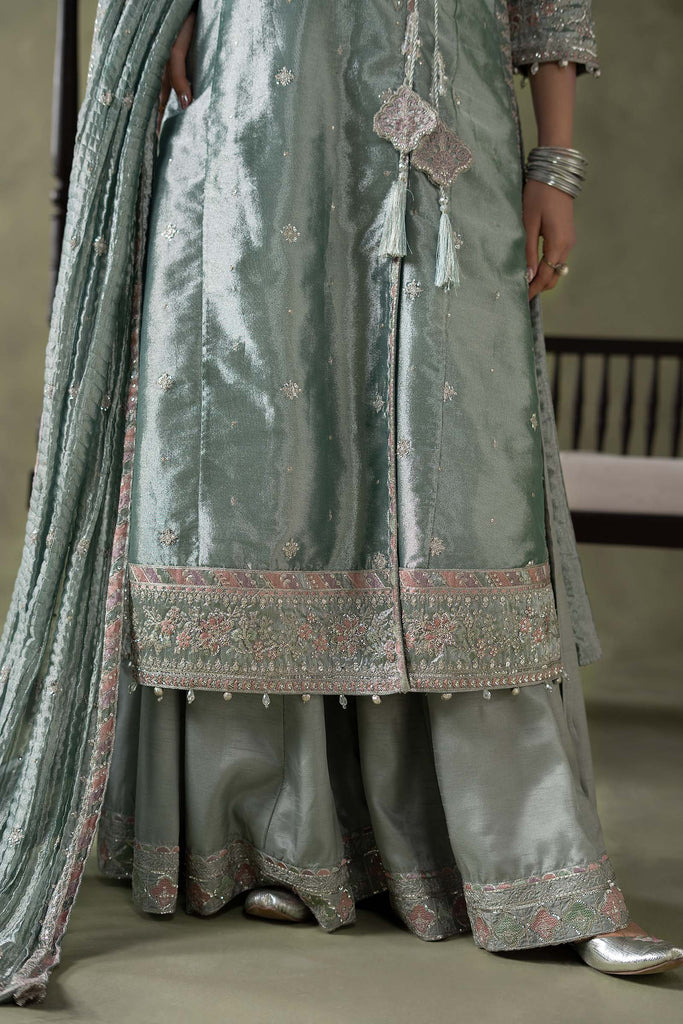 Light Blue Zari Tissue Embroidered Suit – 3 Piece