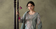 Load image into Gallery viewer, Light Blue Zari Tissue Embroidered Suit – 3 Piece