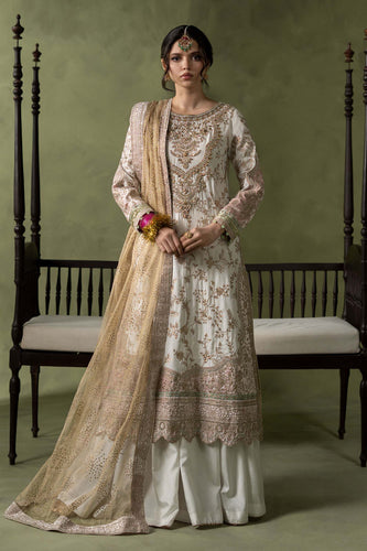 Off-White Raw Silk 3 Piece Embroidered Suit