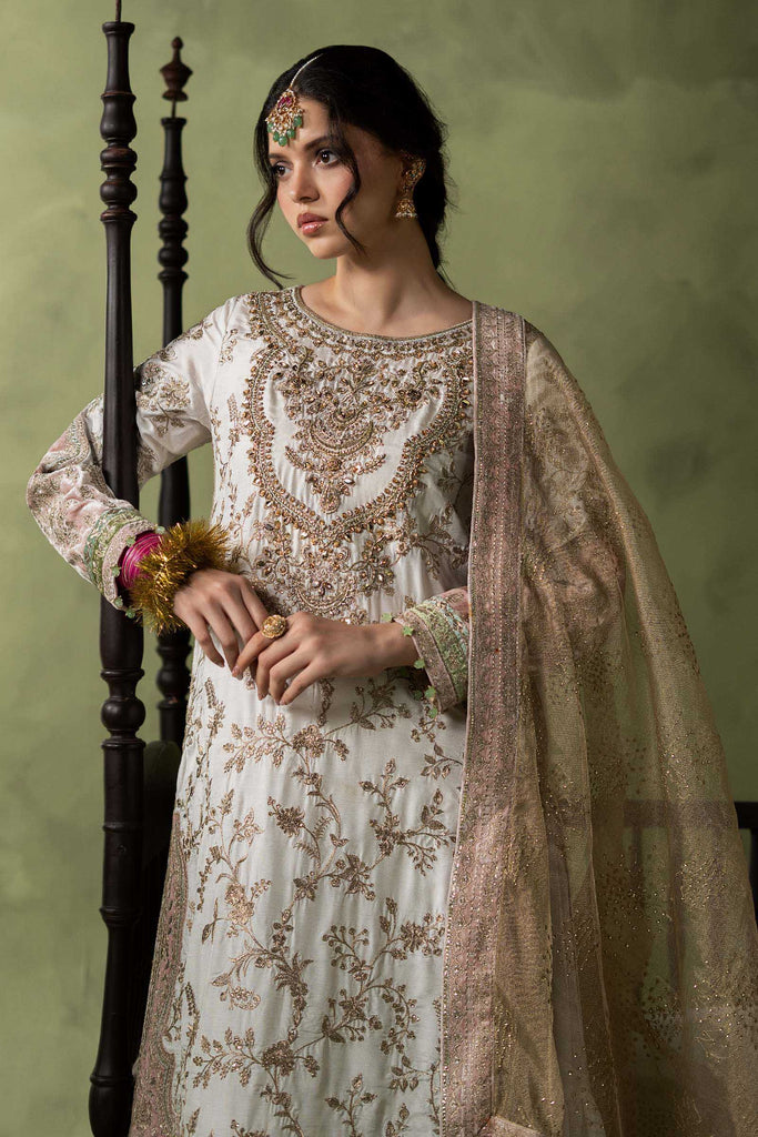 Off-White Raw Silk 3 Piece Embroidered Suit