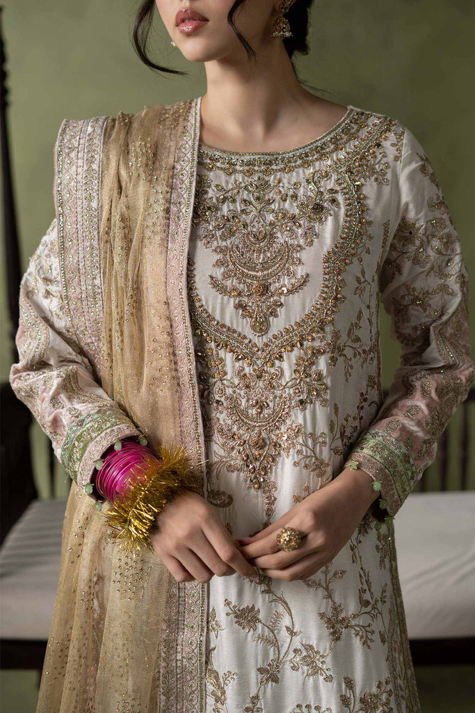 Off-White Raw Silk 3 Piece Embroidered Suit