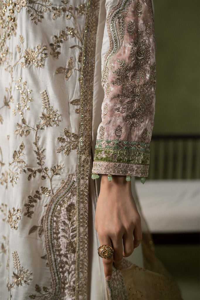 Off-White Raw Silk 3 Piece Embroidered Suit