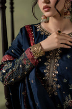 Load image into Gallery viewer, Dark Blue Embellished Raw Silk Suit – 3 Piece
