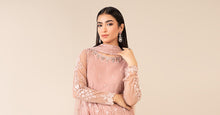 Load image into Gallery viewer, Pink 3 Piece Embroidered Net Suit