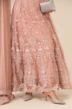Load image into Gallery viewer, Pink 3 Piece Embroidered Net Suit