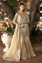 Load image into Gallery viewer, 3 Piece Apple Green Embroidered Chiffon Suit