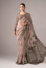 Load image into Gallery viewer, Embroidered Chiffon Saree with Blouse and Petticoat – Grey