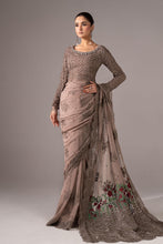 Load image into Gallery viewer, Embroidered Chiffon Saree with Blouse and Petticoat – Grey