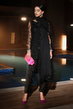 Maria.B 3 Piece Embroidered Net Suit in Black
