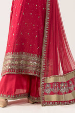 Load image into Gallery viewer, 3 Piece Embroidered Raw Silk Suit for Women – Pink