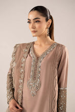 Load image into Gallery viewer, 3 Piece Embroidered Raw Silk Suit for Women – Coffee Brown