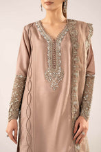 Load image into Gallery viewer, 3 Piece Embroidered Raw Silk Suit for Women – Coffee Brown