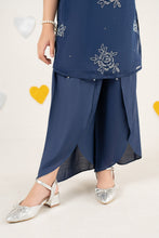 Load image into Gallery viewer, 3 Piece Embroidered Organza Suit for Girls in Blue