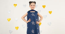 Load image into Gallery viewer, 3 Piece Embroidered Organza Suit for Girls in Blue