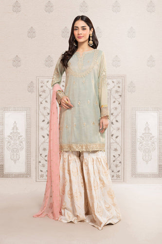 Green Masori 3 Piece Embroidered Suit