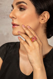 Handmade Bezel Mini Stone - Red Ring