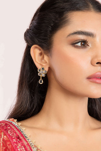 Red Onyx Fusion Cuts - White Earrings