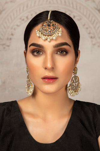 Chand Moon Glass Stone - Gold Jewelry