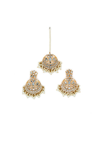 Chand Moon Glass Stone - Gold Jewelry